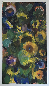 Sonnenblumen II, Öl auf Leinwand, 180 x 110 cm, 2016
