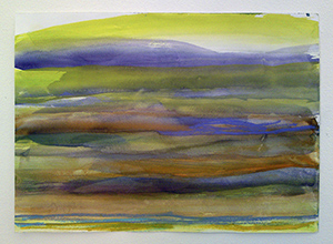 Das Glück der Fische VI, 2012, Aquarellkreide auf Papier, 21 x 28 cm