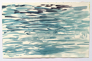 Wellen I, 2012, Aquarell auf Papier, 14 x 25 cm