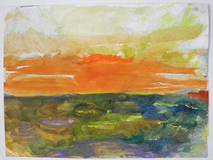 Abendfarben I, 21,5 x 28 cm, Aquarell auf Papier, 2016