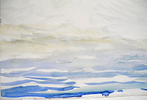 Am Meer I, Aquarell auf Papier, 14,5 x 21,5 cm, 2016