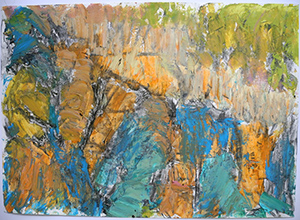 Holzig IV, 30 x 42 cm, Öl auf Papier, 2016