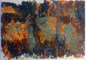Holzig VII, 30 x 42 cm, Öl auf Papier, 2016